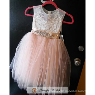 Cheap 2017 Baby Girl Party Dress Children Frocks Designs Peach Flower Girl Dress Pleats Wedding Party